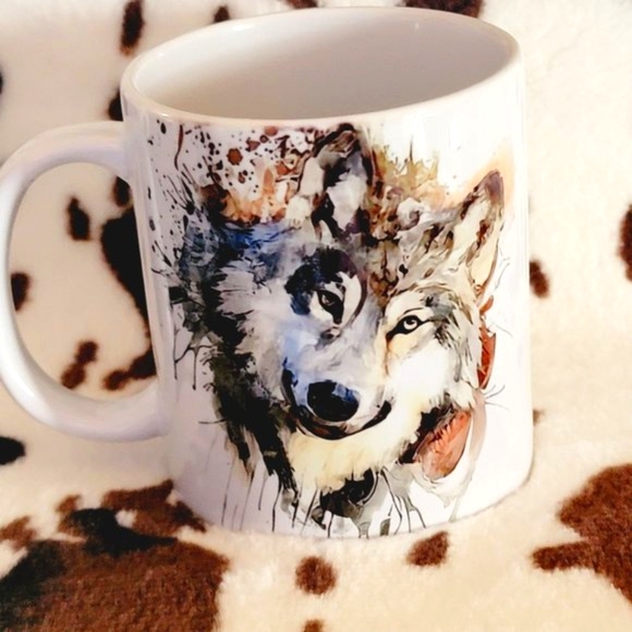 Wolf Water Splash 11oz Ceramic Coffee Mug Tea Cup - Picture 1 of 5